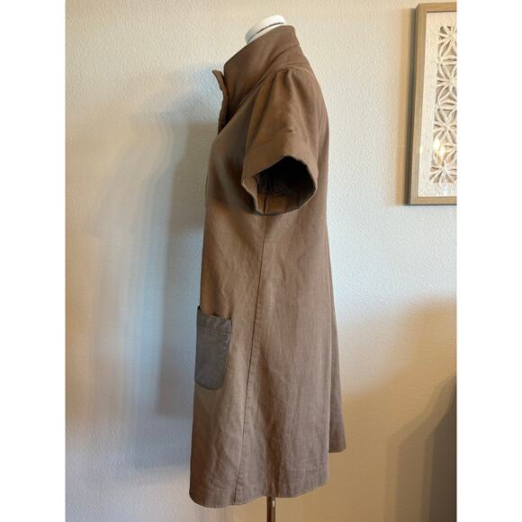 MILLARD FILLMORE Anthropologie Brown Open Front Jacket | Button Collar | MEDIUM - Picture 4 of 8